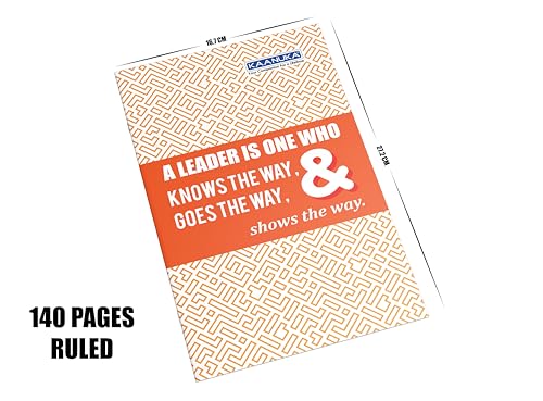 Image of KAANUKA Long Size Notebook - 140 Pages, Ruled, Single Line, Long Size - 27.2cm X 16.7cm, Pack Of 6 Notebooks, Long Size Single Line Notebooks for School Students