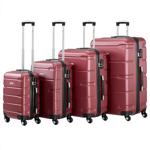 ROBUSTO | Il set di valigie da viaggio è realizzato in materiale resistente. Il coperchio della valigia è in ABS e il manico telescopico è in alluminio. Questi materiali rendono il trolley non solo leggero, ma anche estremamente robusto e resistente agli urti. In questo modo potete essere sicuri che il vostro bagaglio sia ben protetto. I due scomparti separati all'interno, dotati di divisori e di una cinghia di imballaggio, assicurano che i bagagli siano ben organizzati e riposti in modo sicuro.