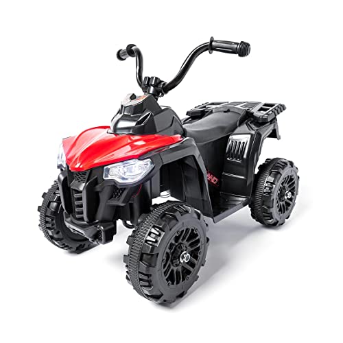 Quad électrique Enfant 6V – ATV 1,5-3 Km/h, Phares LED, Musique, Klaxon – Dès 3 Ans – Rouge