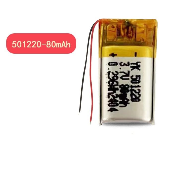 Batería 501220 de 80 mAh y 3,7 V de litio recargable para dispositivos pequeños de precisión 2