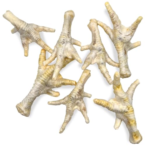 Pfotenliebe gepuffte Hühnerfüße für Hunde, 100% Huhn, knuspriger Hundesnack, 10 Stück