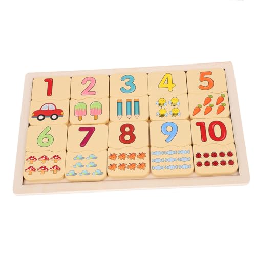FUNOMOCYA Lernendes Holzpuzzle für Kleinkinder Sicheres Schadstofffreies Material Fördert Hand SEH Koordination und Kognitive Fähigkeiten Pädagogisches Zahlen Tier paarspielzeug