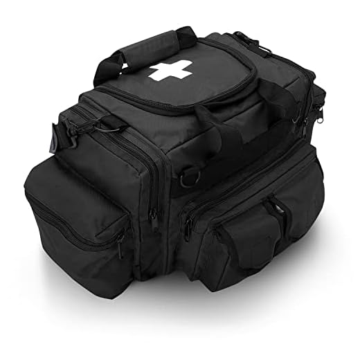 ASA TECHMED First Aid Responder EMS Emergency Medical Trauma Bag Deluxe, Black