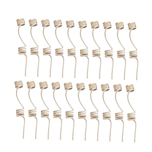 Zerodeko Light Yellow Rattan Diffuser Sticks 20pcs Essential Oil Diffusers Double Spiral Heads