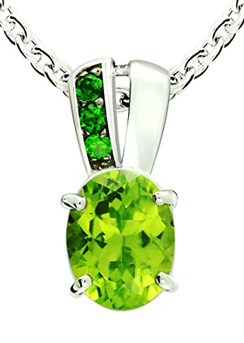 Rb Gems Sterling Silver 925 Pendant Necklace Genuine Gemstone Oval 9X7 Mm With Rhodium-Plated Finish (London-Blue-Topaz) #TOP10