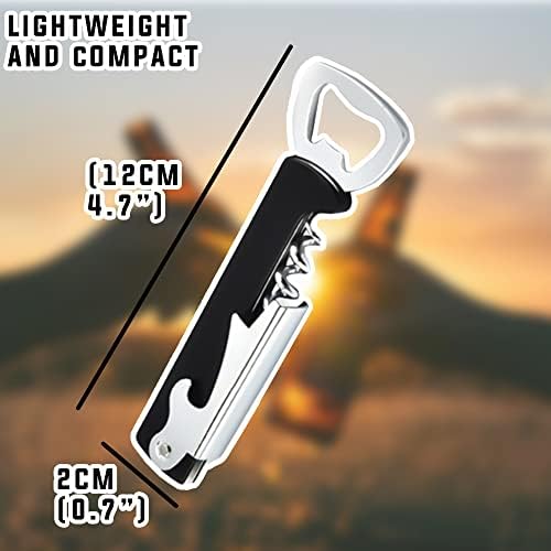 Compact Corkscrew and Bottle Opener, 1 Pack, Multi Tool, Wine Bottle Opener, Stainless Steel Cork Screw with ABS Body, Compact Size Ideal for Travel and Camping (1 Pack)