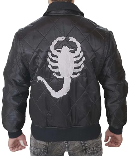 Veste matelassée homme satin scorpion blouson léger pour soirée Halloween et ville