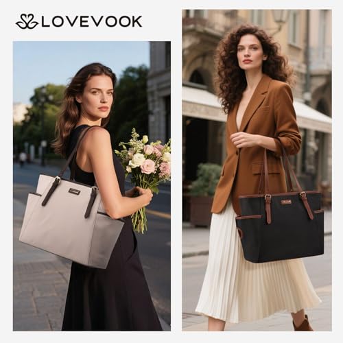 Bolso Tote para Laptop LOVEVOOK de Cuero Vintage para Mujer miniatura 2