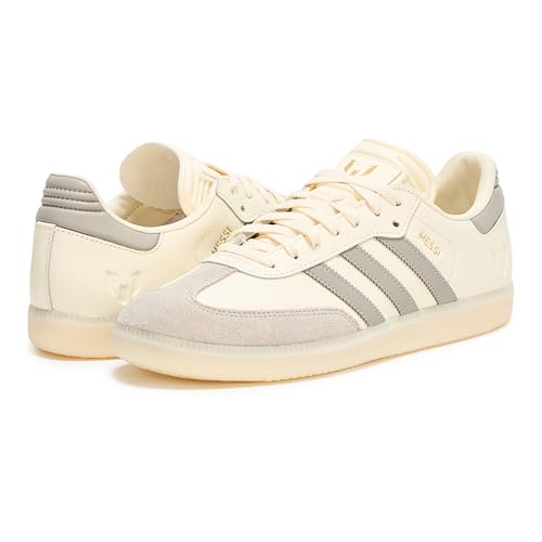 adidas Men's Crewht/Lbrown/Goldmt Samba Messi Cream whiteLight Brown/Gold met. 8 US3