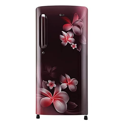 LG 190 L 4 Star Inverter Direct-Cool Single Door Refrigerator (GL-B201ASPY, Scarlet Plumeria)