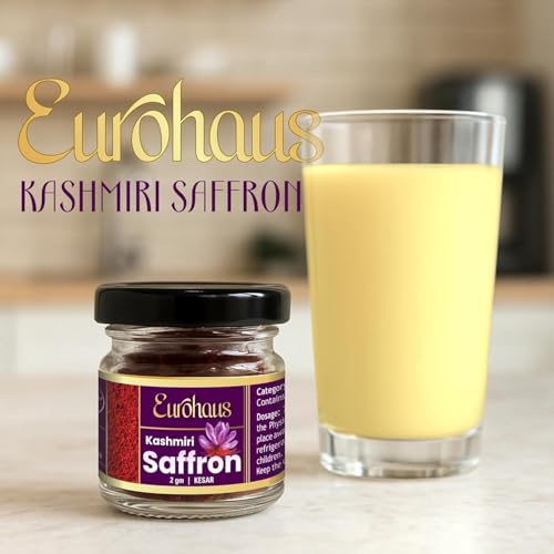 Image of Eurohaus Pure Kashmiri Kesar Saffron 2 Gram - Grade A+++ Saffron Threads | Rich Aroma Natural Color & Long Threads for Milk Tea Kheer Biryani Sweets Desserts Cooking and Pooja Use