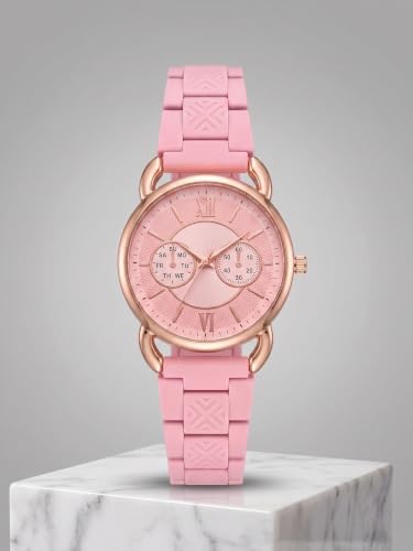 Image of Shocknshop Analog Women Watches Ladies Rose Gold Round Dial Metal Strap Wrist Watch for Woman and Girls -WCH196