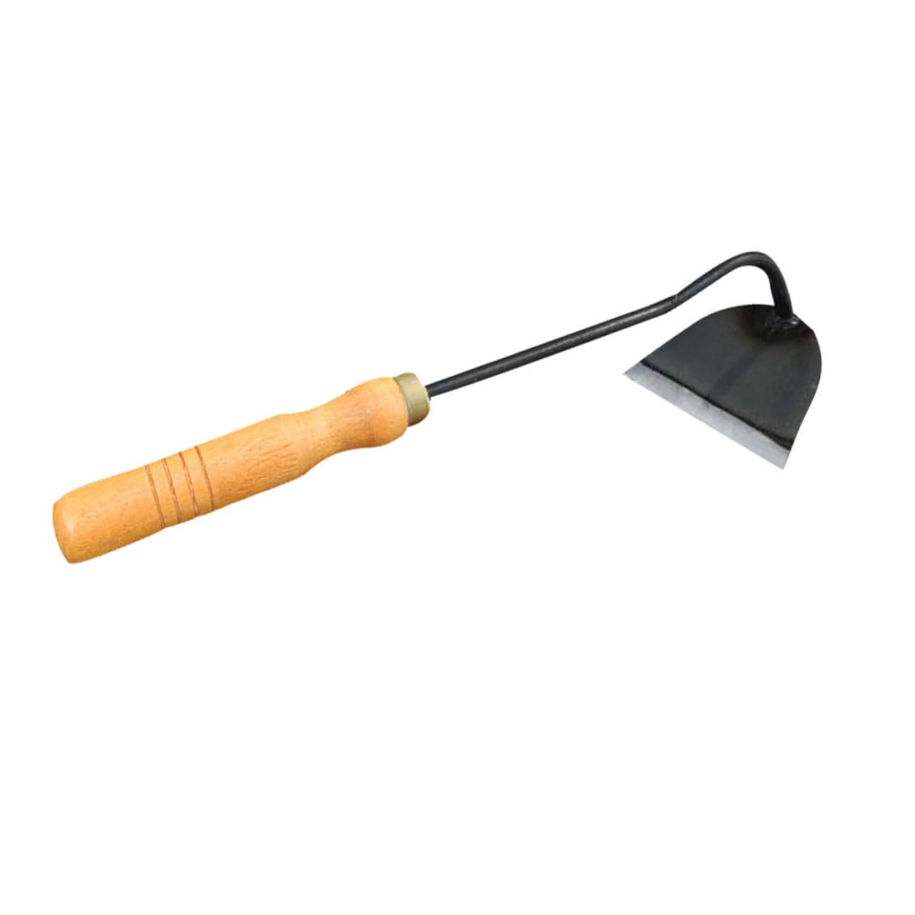 Mikikit Bent-Neck Hoe Handheld Hoe for Weeding Wooden Handle Perfect for Removal and Daily Use