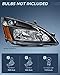Nilight Headlight Assembly for 2003 2004 2005 2006 2007 Accord Replacement Headlamp Black Housing Amber Reflector
