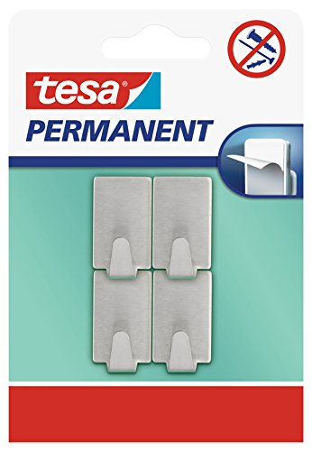 Gancho permanente rectangular tesa, tamaño S, metal