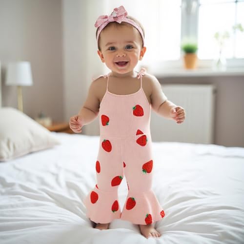 Toddler Baby Girl Flare Overalls Bell Bottom Jumpsuit Sleeveless Backless Floral Print Suspender Romper Clothes2