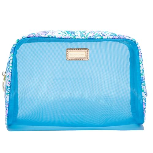 Lilly Pulitzer Clear Zipper Pouch, Cute Pencil Case for Adults, Travel Toiletry Bag, Small Pouch Bag for Supplies, Makeup or Toiletries, Just a Pinch3