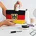KINGUYSE Flag German Coat of Arms Cosmetic Bags Women Makeup Bag Travel Storage Pouch Corduroy Purse Portable Toiletry Bag Large Capacity Organizer for Bride Bridesmaid Gifts