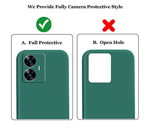 Image of A rtistque Liquid Silicone Back Cover Case for Realme Narzo N55 / Realme C55 Matte Shockproof TPU Soft Flexible with Camera Protection - Green