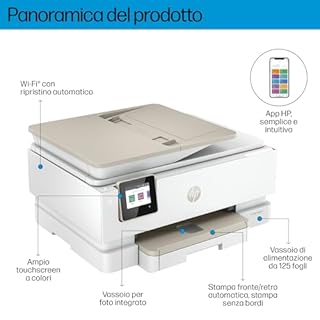 HP Envy Inspire 7924e 349W0B, Stampante Multifunzione a Getto d'Inchiostro A4 a Colori, Fronte/Retro Automatico, 22 ppm, Wi-Fi, Smart, 3 mesi di Instant Ink inclusi, Tortora