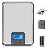 Sehr Genau: Die digitale Adoric Küchenwaage mit eingebauten hochpräzisen Lastsensoren, schnelle und genaue Schritte bis 1 g beim Hinzufügen von Zutaten, Messbereich: 1 g bis 15 kg