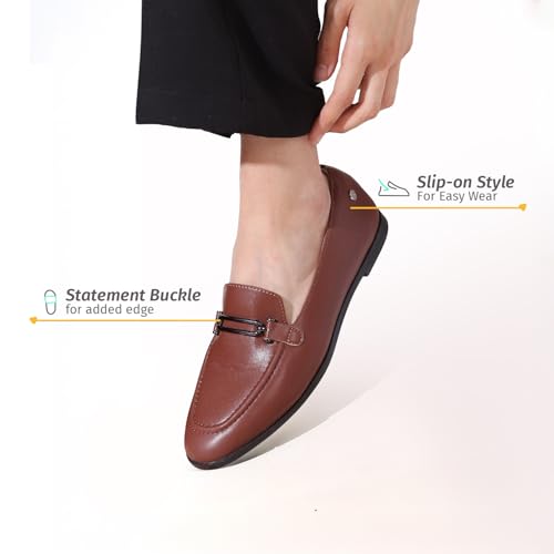 Image of YOHO Bliss Loafers for Women | Comfortable & Stylish Bellies | Fashion Moccasins with Footpharma Footbed | Slip-on for Casual & Formal Wear | 001