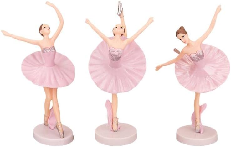 Selibration Ballet Figurines Ballerina Dancer Cake Toppers For Ballet Girl Cake Decorations, Collection Playset Doll, Wedding, Birthday, Anniversary, Engagement Cake Toppers (Set Of 3pcs)