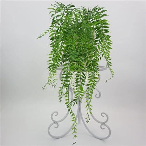 Generic Artificial Weeping Willow Foliage Hanging Vine Plant Fake Greenery Ivy Garland for Wedding Wall Home Decor Outdoor Indoor Green, Silver