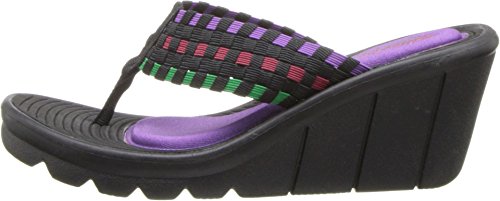 Skechers Skechers Cali Women's Promenade Interlace Wedge Sandal,Black/Multi,11 M US