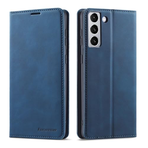Étui Samsung Galaxy S25 Ultra bleu avec rabat magnétique et fentes portefeuille