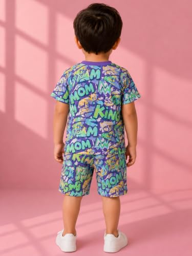 Image of UZARUS Kids Boys' Printed T-Shirt and Shorts Combo Set | Comfortable Summer Wear | Daily Casual Outfit | (Pack of 3)