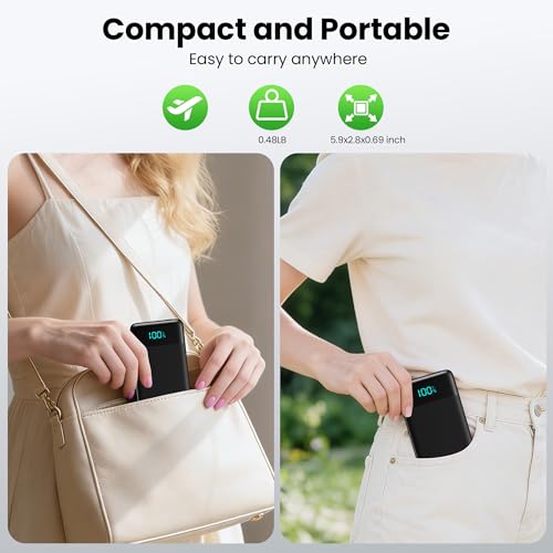 Portable Charger with Built-in AC Plug and Cables,13800mAh All in One USB C Fast Charging Power Bank,Travel Essentials Portable Phone Charger Battery Pack for iPhone 17/16/15/14/13,Galaxy,Android etc - Image 6