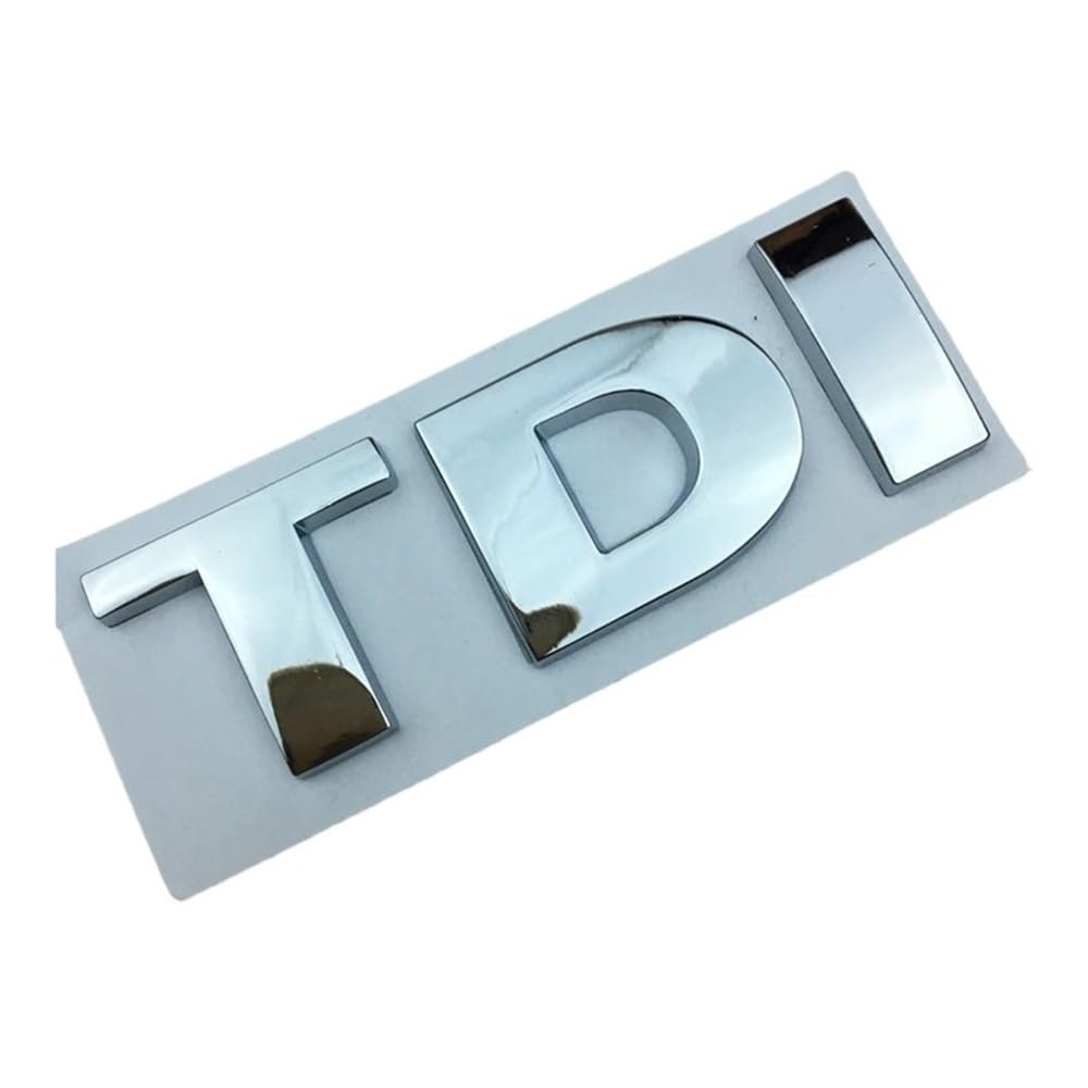 Generico Adatto For Volkswagen Adesivo For Auto In Metallo Modificato Logo TDI, Laterale, Coda, Griglia, Sportivo(TD silver I red)