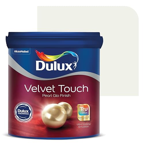 Image of Dulux Velvet Touch Pearl GLO Interior Emulsion Paint (1L, White High Hiding RM) - Luxurious soft-sheen wall paint, highly durable, washable, rich, intense colors, with 6-year warranty