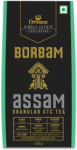Image of Goodricke Borbam Assam CTC Tea 150g | Single Estate Premium Loose Leaf | Strong Kadak Chai Patti | Rich Aroma Milk Chai | Black Tea | Authentic Indian Brew | Bold