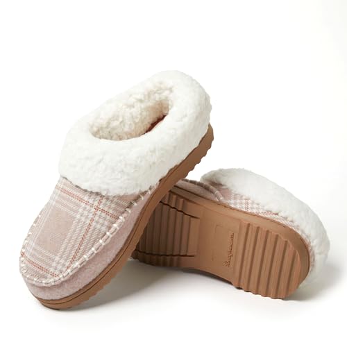 Image of Dearfoams Women's Nyla Felted and Plaid Moc Toe Clog