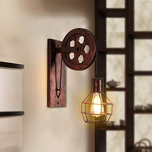 Wandlamp vintage retro plafondlamp loft lamp industriële lamp retro vintage lamp hanglamp loft metaal E27 voor landhuis… - Afbeelding 3