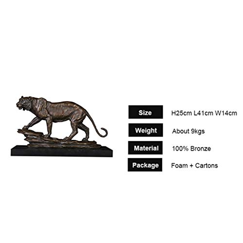 Walnuta Tiger Bronze Sculptures Statue Copper Animal Figurine Ornament With Marble Base Office Desk Decor Business Gift #TOP1