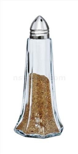 New Star Foodservice 22407 Glass Tower Salt and Pepper Shaker with Stainless Steel Top, 1-Ounce, Set of 12