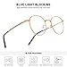 MERRY'S Blue Light Blocking Glasses for Women Men Retro Round Metal Frames Computer Eyeglasses (49, Gold)