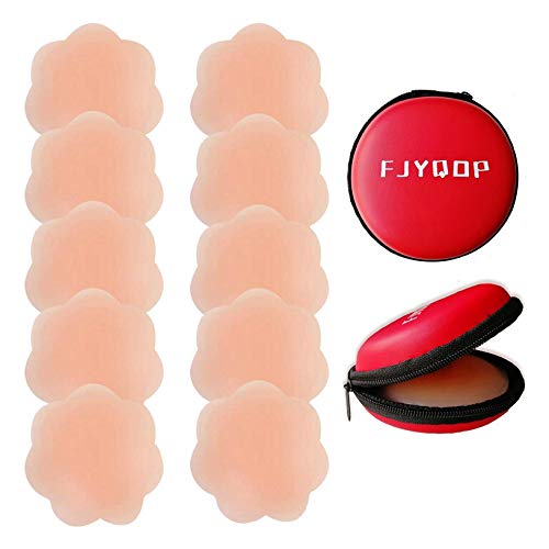 Silicone Nipple Covers - 5 Pairs, Women's Reusable Adhesive Invisible Pasties Nippleless Covers