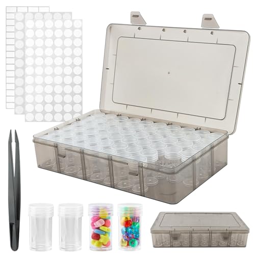 Image of 60 Slots Seed Storage Organizer with Label Stickers and Tweezers, Seed Organizer Storage Box, Portable Bead Storage, Seed Container Storage Use for Flower Seeds, Vegetable Seeds