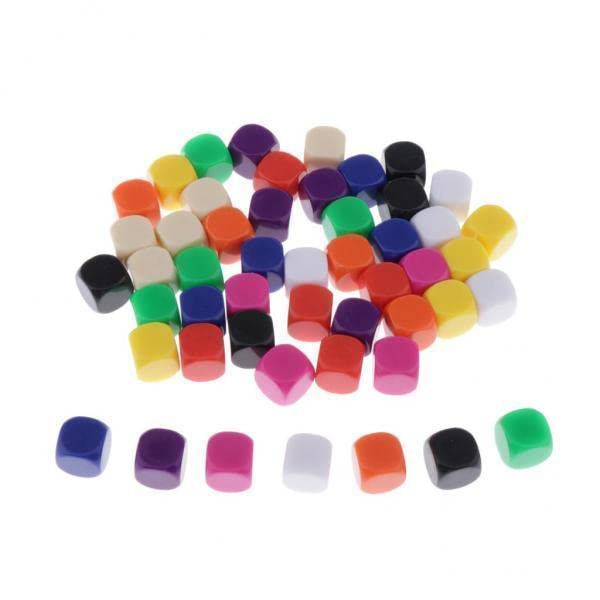 UJEAVETTE Toy 3x50Pieces Square Edge Blank Dices D6 Six Sided RPG Gaming Dice Gift 16mm Contemporary Manufacture-image-18