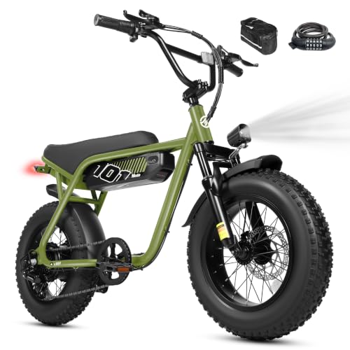 V101 Electric Bike for Adults, 16" x4.0 Fat Tire,48V13Ah 20+MPH Ebike, 7-Speed Front Suspension, Dirt E-Moped, 60 Miles Electric Motorcycle, for Youth & Adults