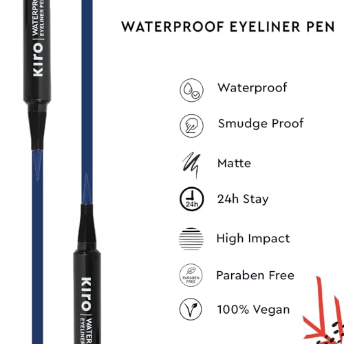 Image of Kiro Waterproof Soft-Matte Eyeliner Pen - Azure Blue, 1.1 ml (Pack of 2)