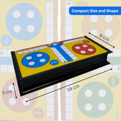 Image of Fun4You Magnetic Ludo Board Game, Portable Folding Strategy Game with Magnetic Pawns and Dice, Travel-Friendly Family Game Night Essential for Ages 3+