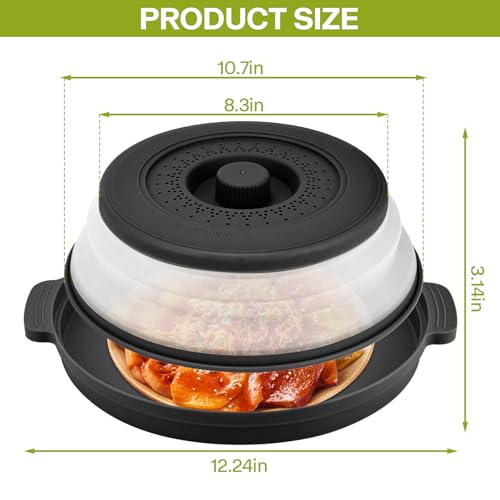 image for Saebume Microwave Splatter Cover for Food with Anti-scald Base Plate,L