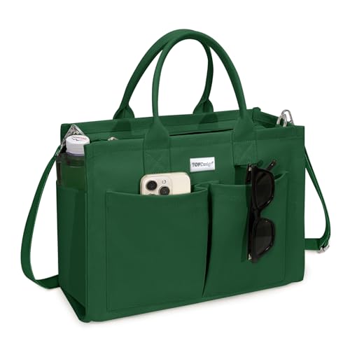 TOPDesign Heavy-Duty Canvas Tote Bag for Women, Adjustable Crossb...