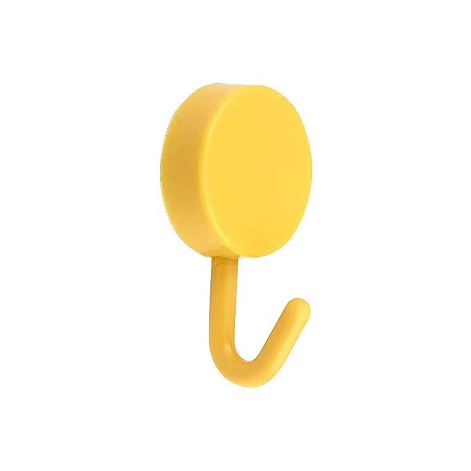 Xinxiyuan Yellow 10Pcs Round Macaron Color Self-Adhesive Wall Hooks Practical, Decoration Key Towel Brackets(Yellow)