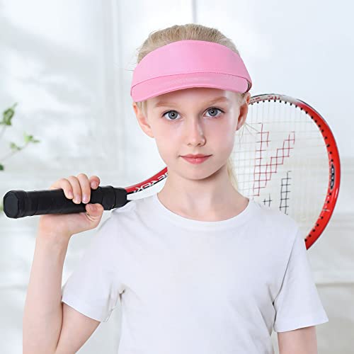 Zando Kids Sun Visor Hat Adjustable Cotton Girls Baseball Hat Boys Athletic Sports Tennis Hat Outdoor Golf Visor Cap Beach Hat For Girls Youth Sun Hats For Kids Baseball Cap Pink 6-12 Years #TOP2